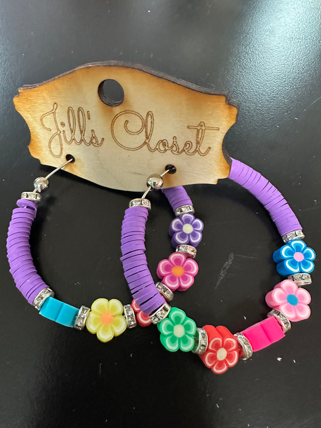 Flower Hoop Earrings