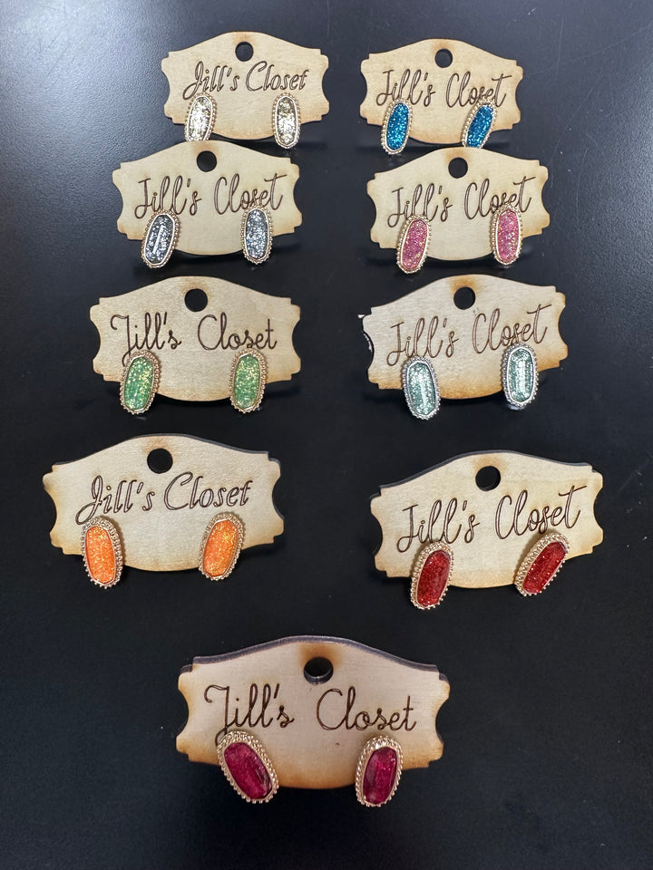 Glitter Stud Earrings