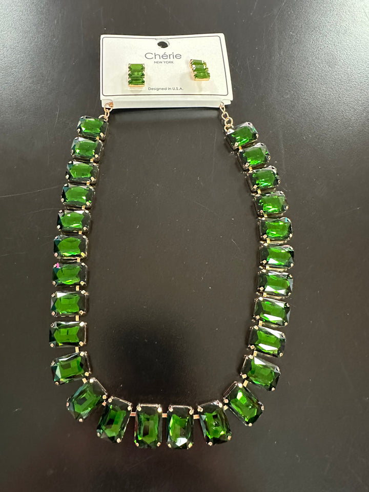 Rectangle Stone Necklace Set or Bracelet