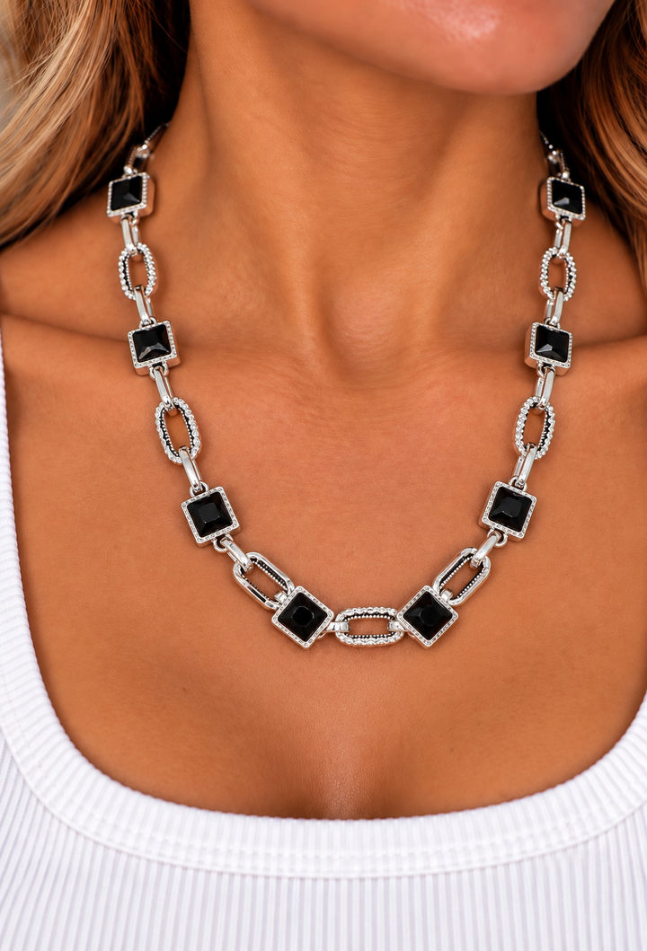 Bling & Chain Necklace