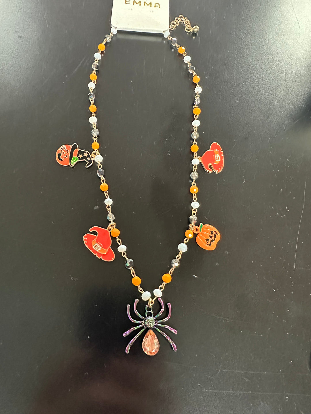 Spider Halloween Charm Necklace
