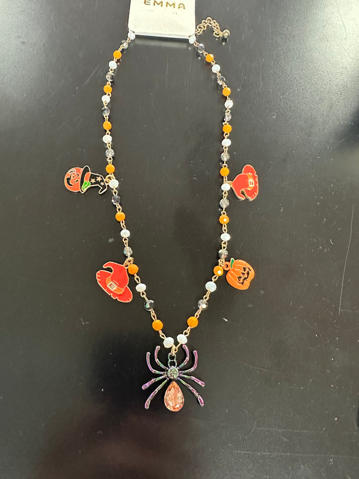 Spider Halloween Charm Necklace