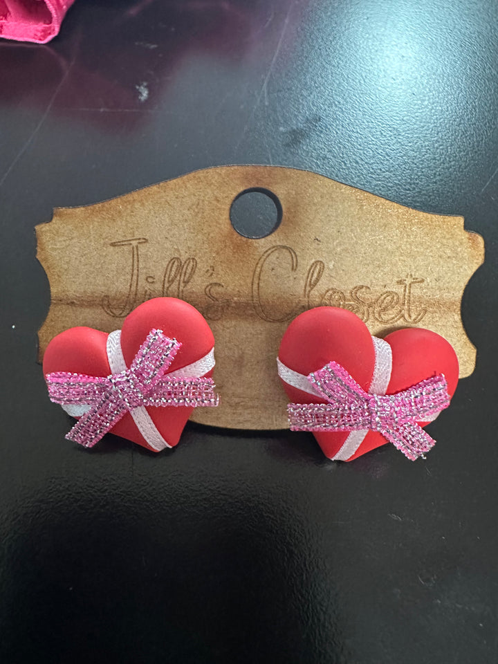 Tied Hearts Stud Earrings