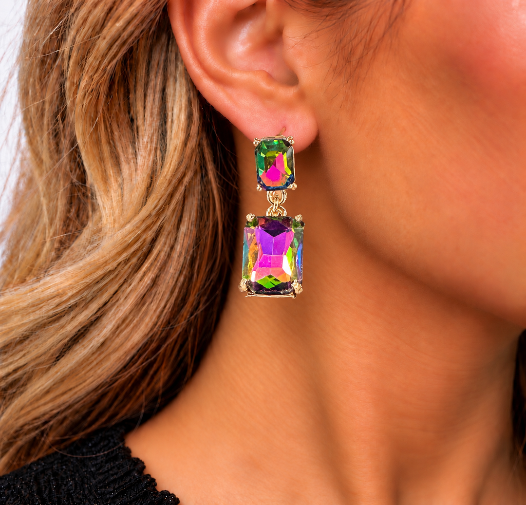 Emerald Cut Stud Earrings