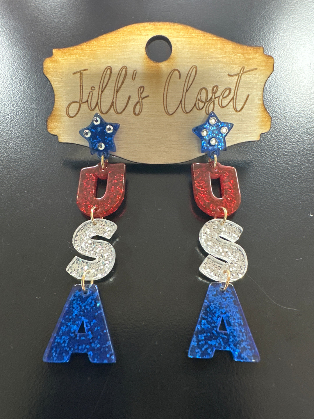 Patriotic USA Star earrings