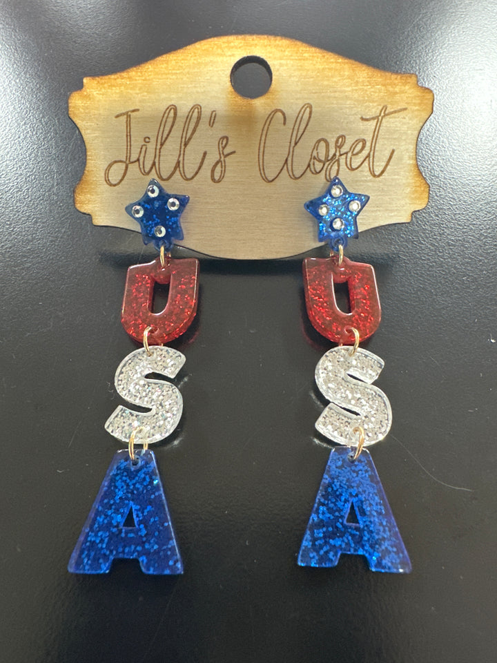 Patriotic USA Star earrings