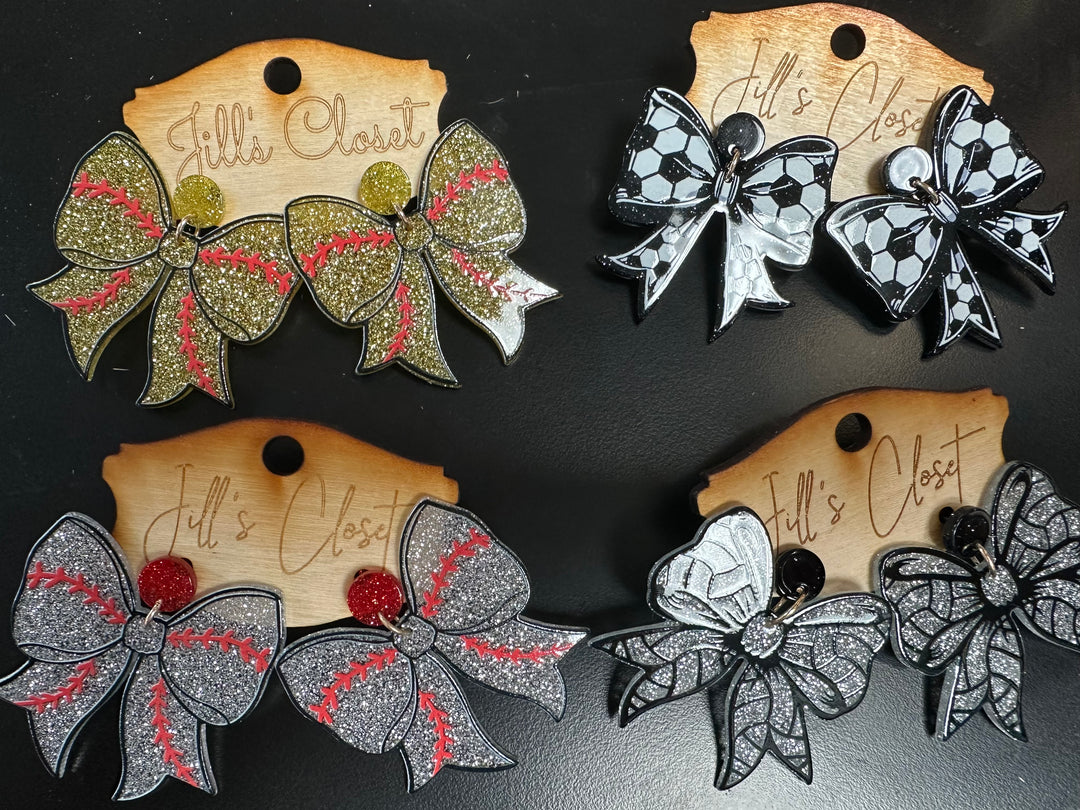 Sports Bow Earrings