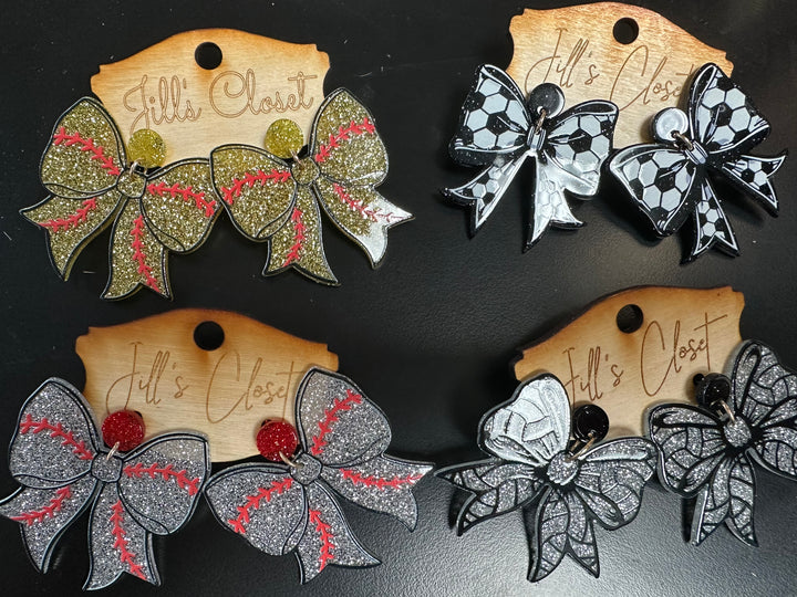 Sports Bow Earrings