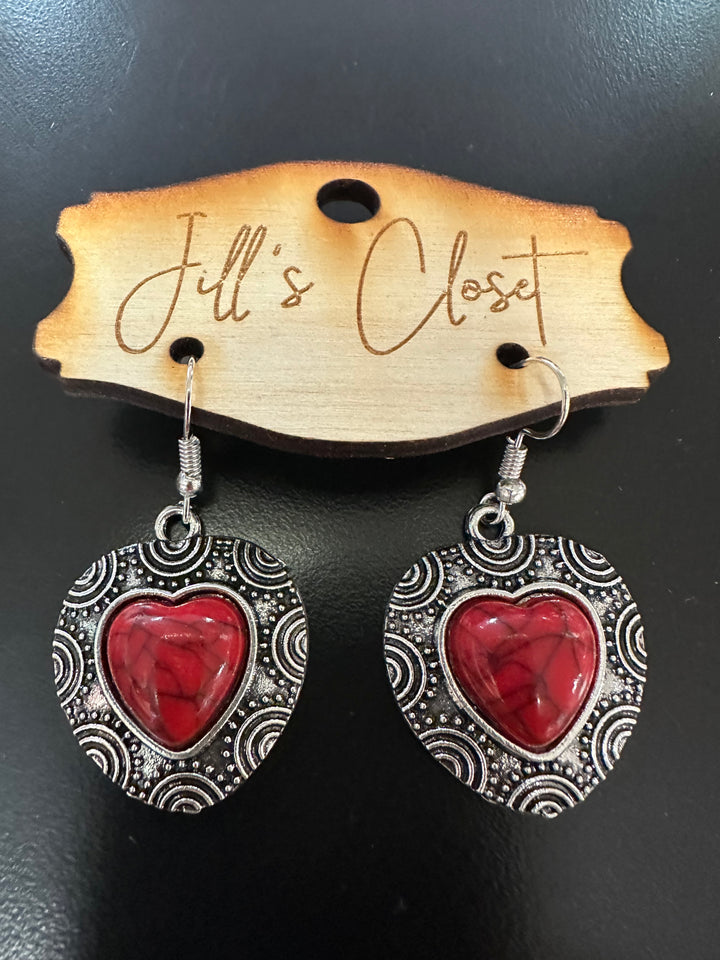 Southwest style Red Earrings