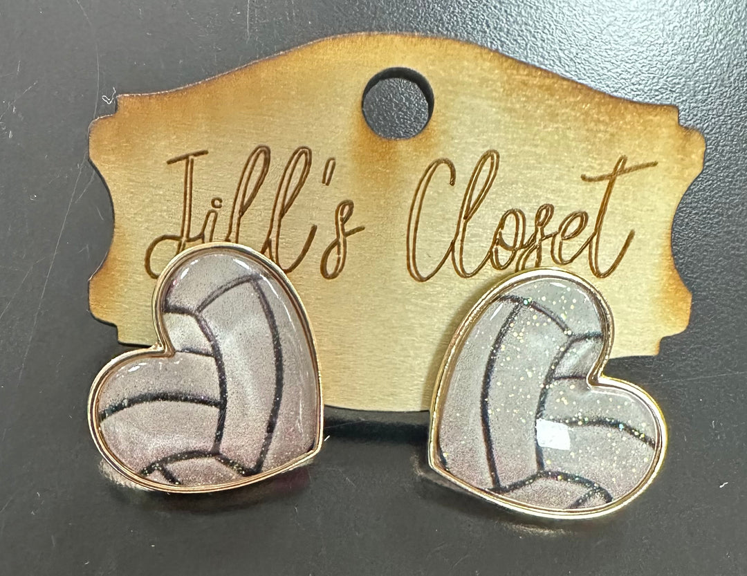 Sports Hearts Stud Earrings