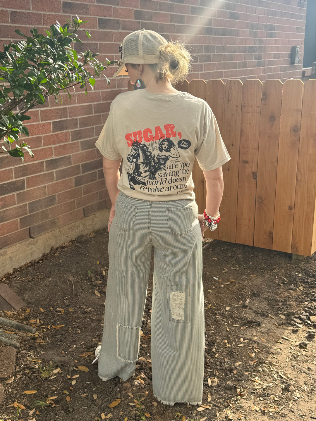 Distressed Howdy Cowgirl Graphic Tee