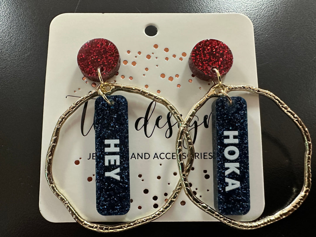 Game Day Circle School Earrings