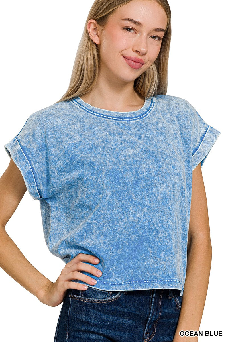 Avas Acid Wash Crop top