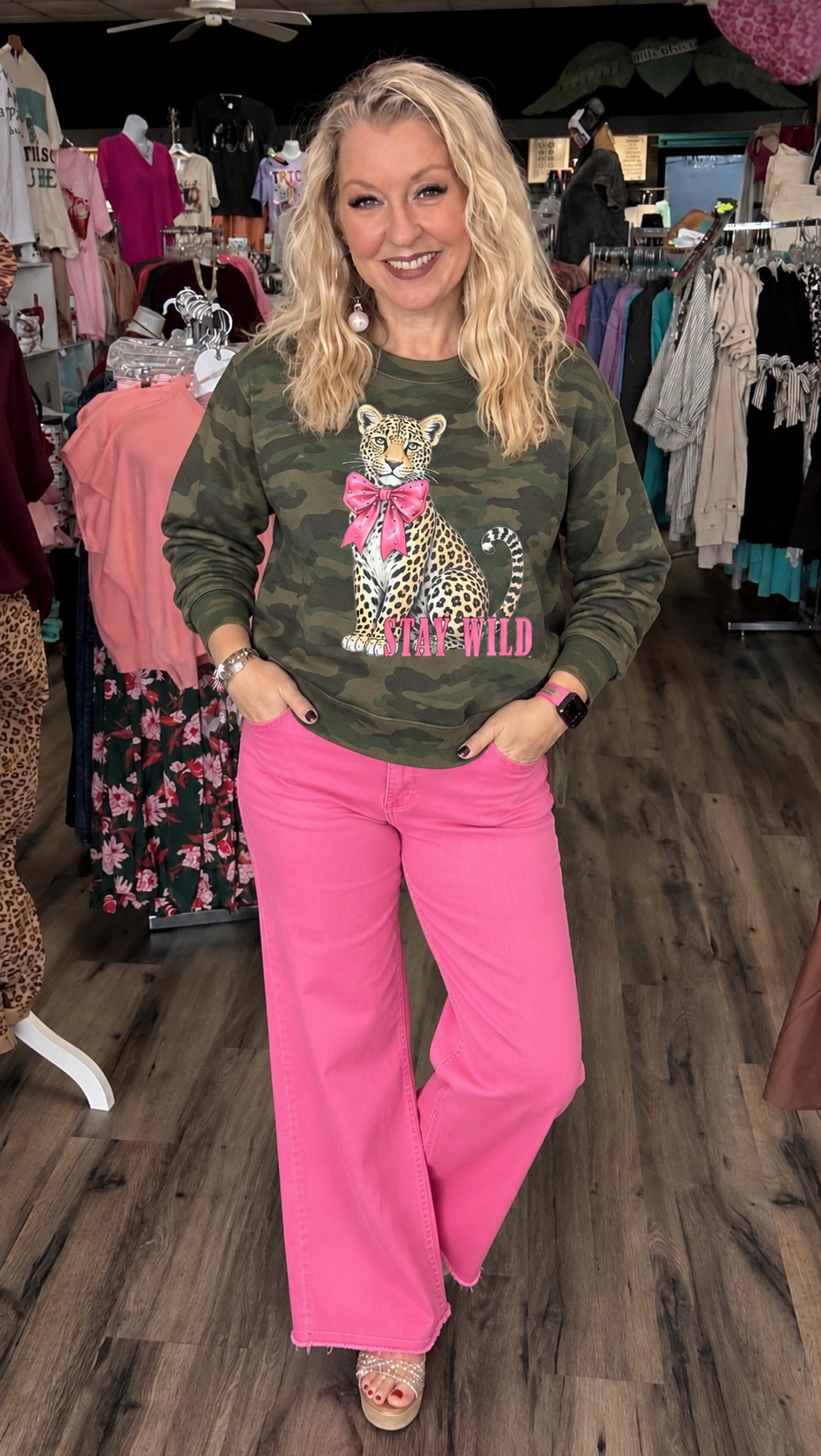 Stay Wild in Camo tee or Sweatshirt