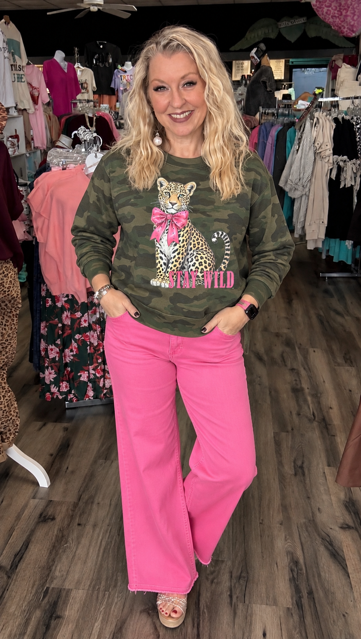 Stay Wild in Camo tee or Sweatshirt