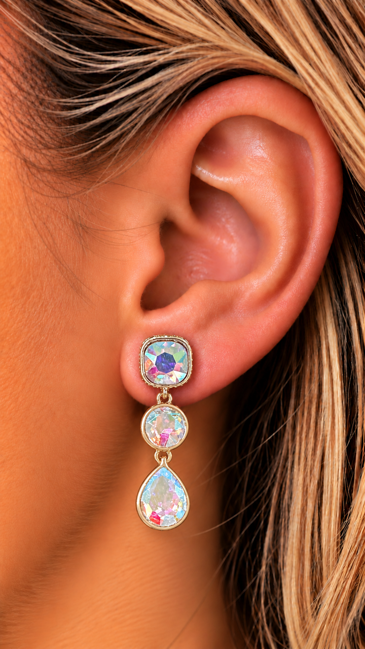 Triple stone Bling Earrings