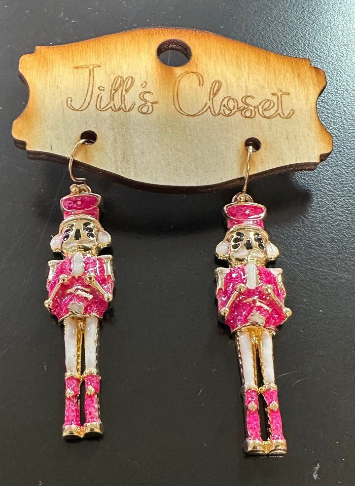 Enameled Nutcracker Earrings