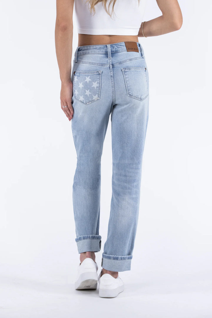 Judy Blue Americana Flag BF jeans