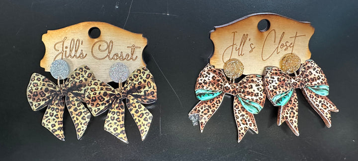 Leopard Bow Earrings