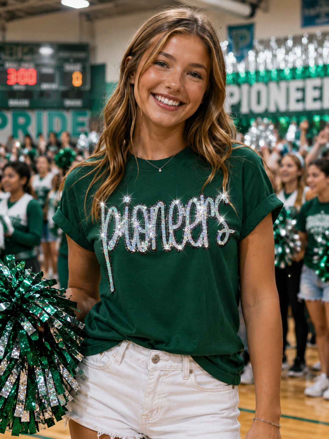 Pioneers Sequin Script T-Shirt