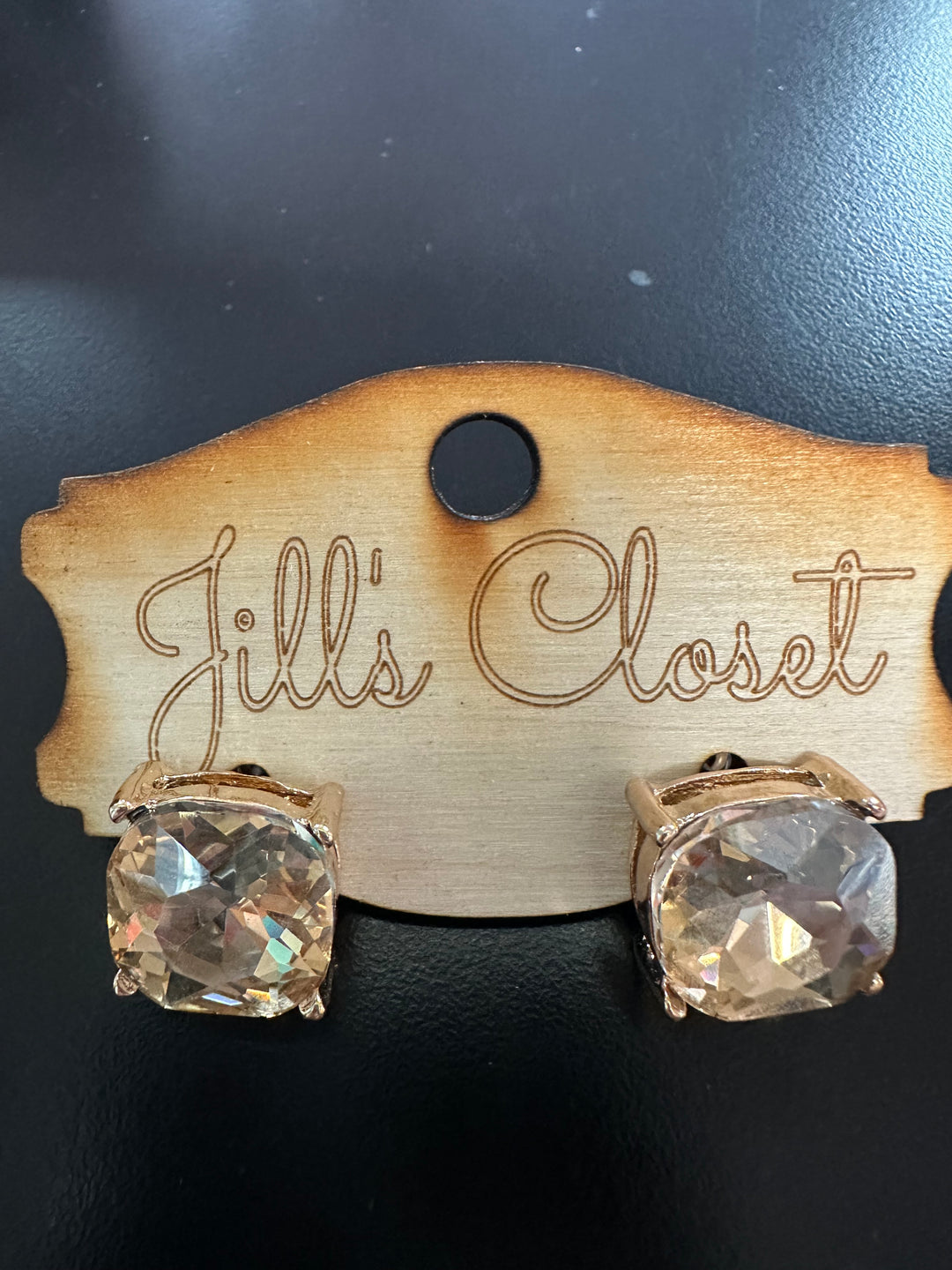 Lg Square Stud Earrings