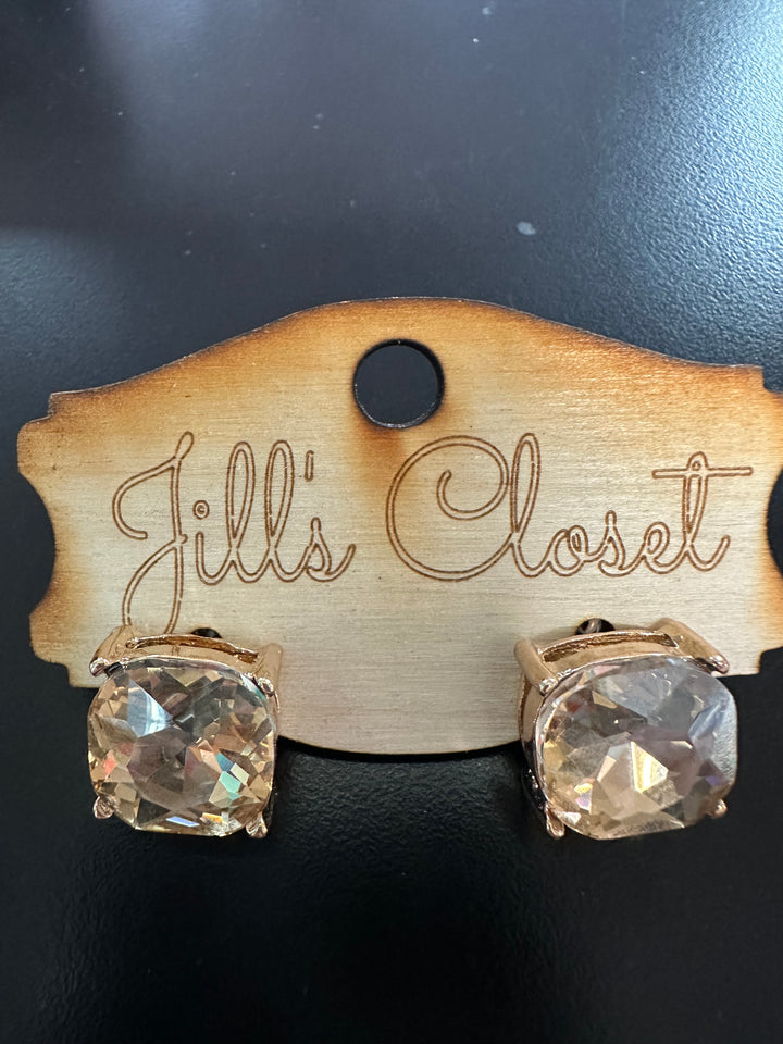 Lg Square Stud Earrings