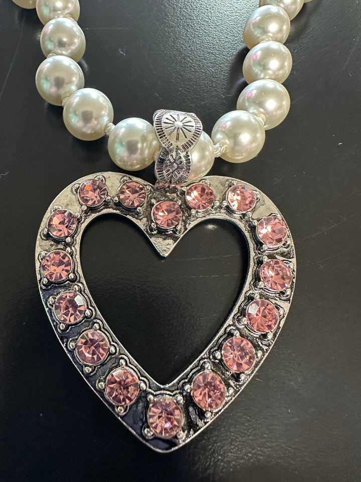 Rhinestone Heart Necklace