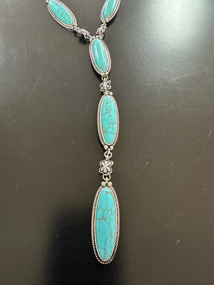 Lg Lariat Turquoise Necklace