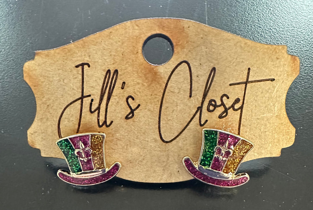 Mardi Gras Stud Earrings