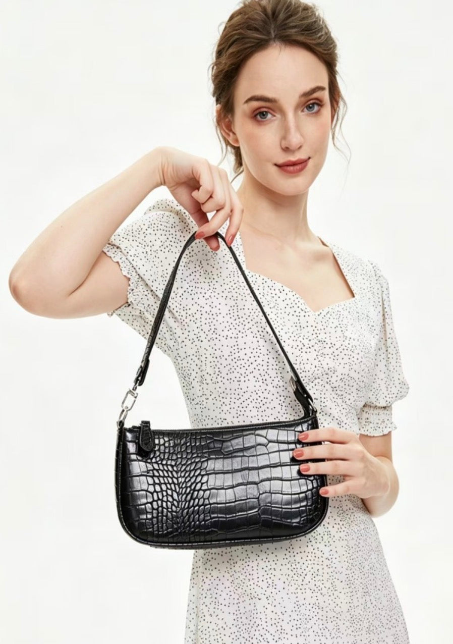 Faux Croc Handbag