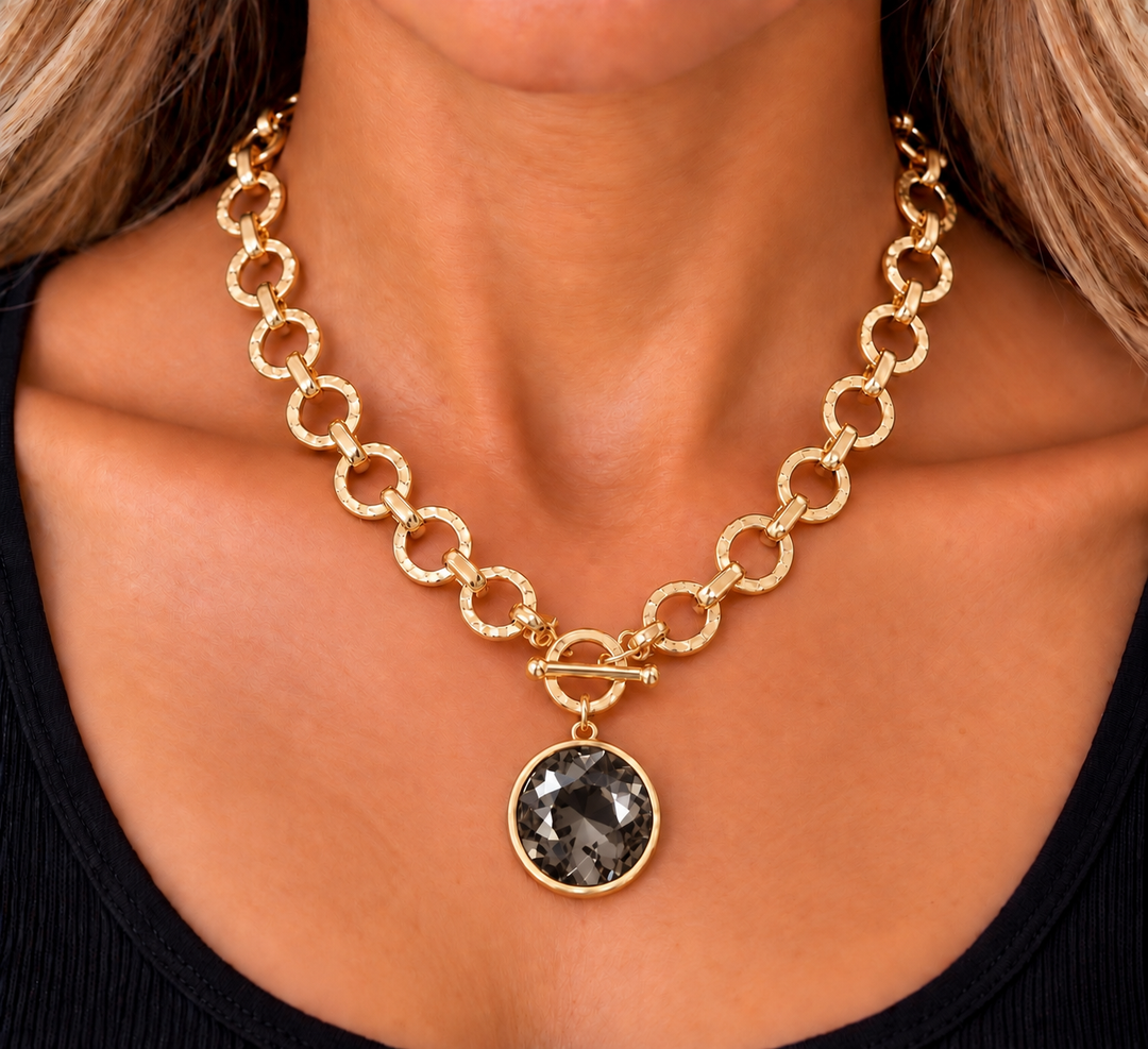 Grace’s Crystal Pendant Toggle Necklace