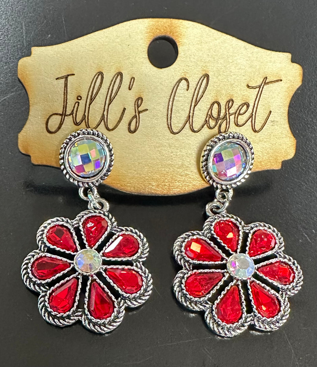 Lori’s Red Bling Earrings