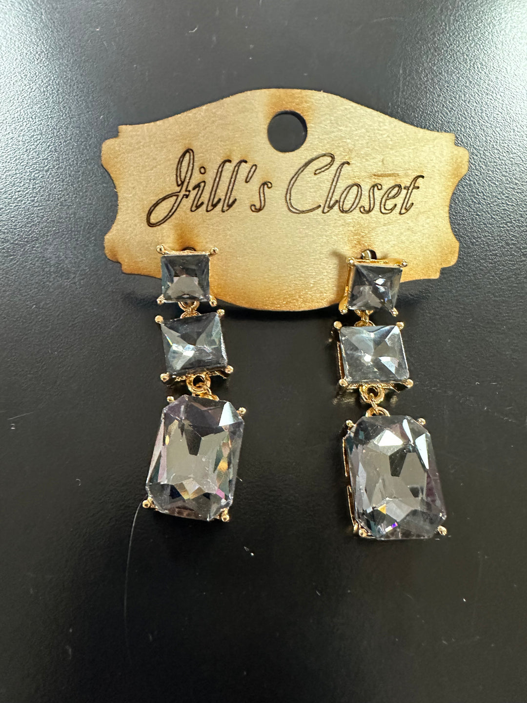Triple Bling Stud Earrings