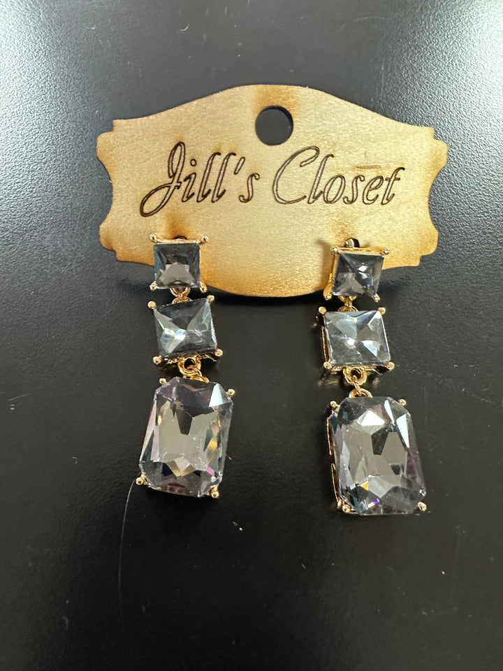 Triple Bling Stud Earrings