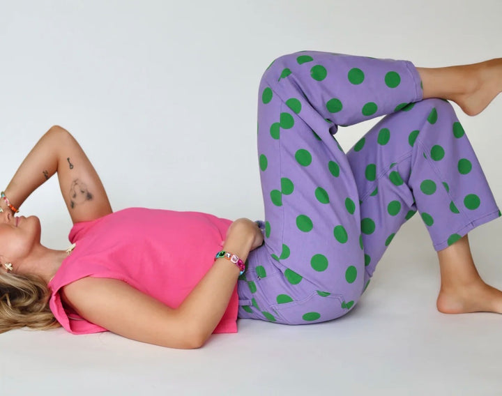 Bold Polkadot Barrel Jeans