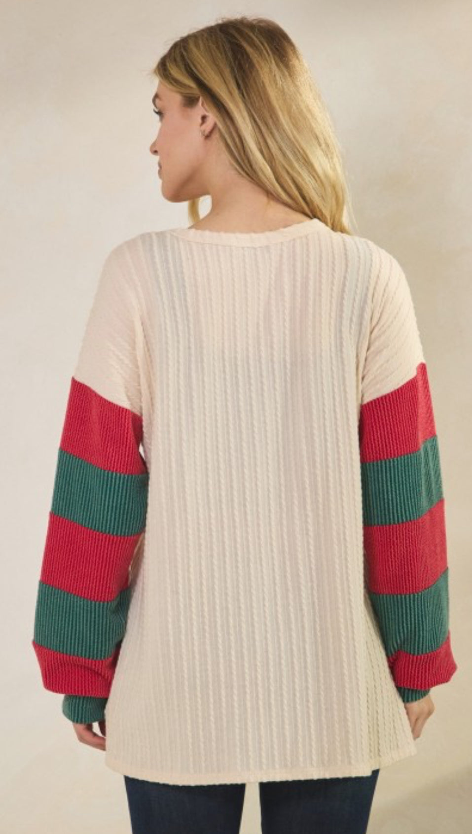 Christmas Color Block Top
