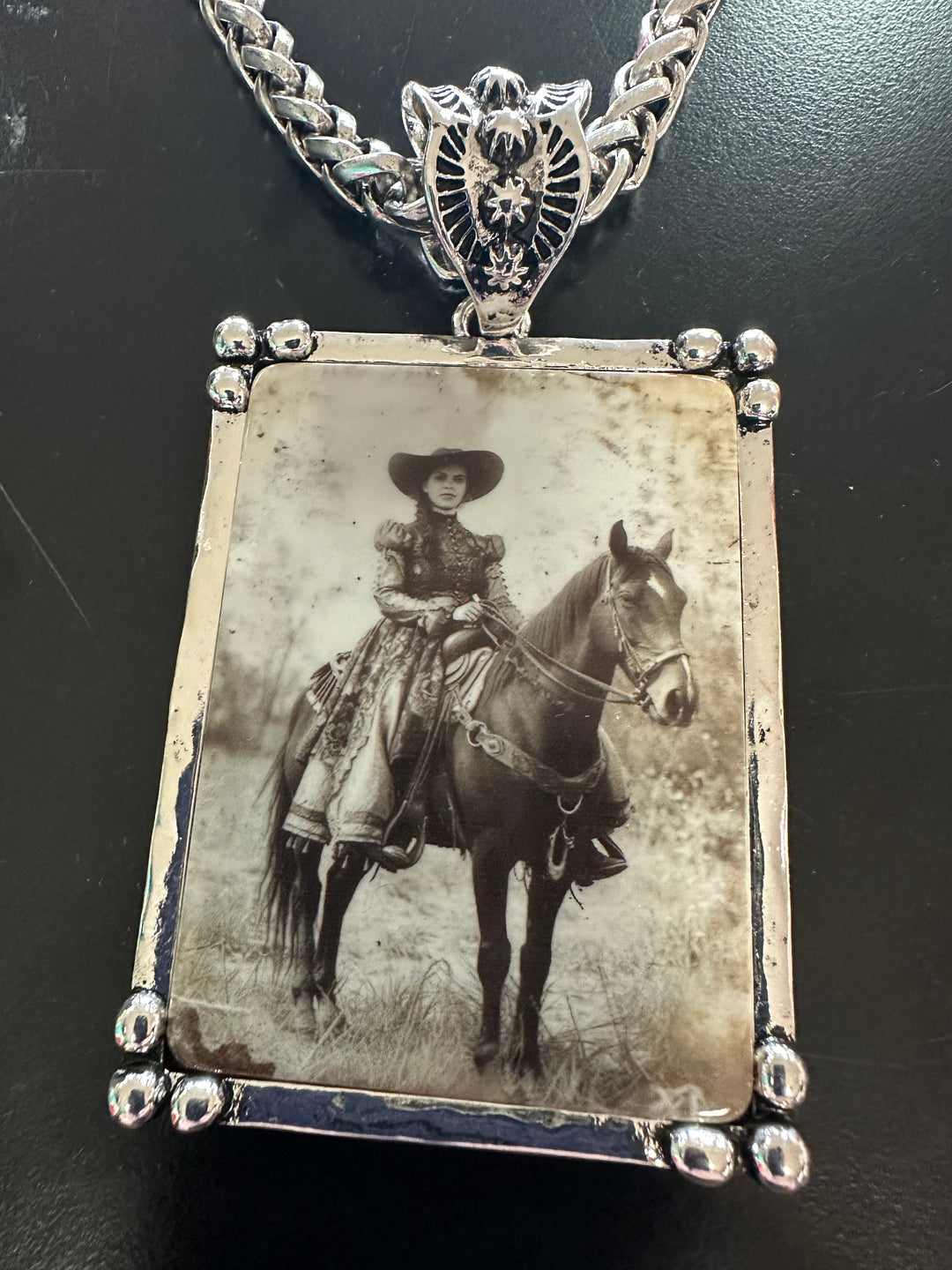 Western Photo Plaque Necklace