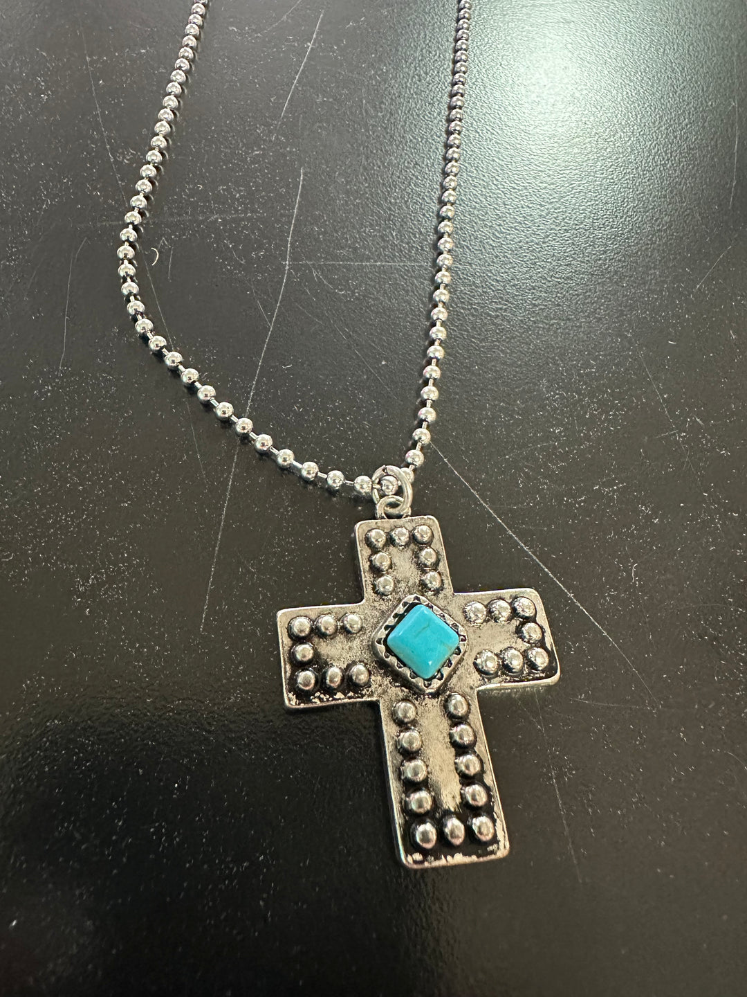 Turquoise Cross pendant Necklace
