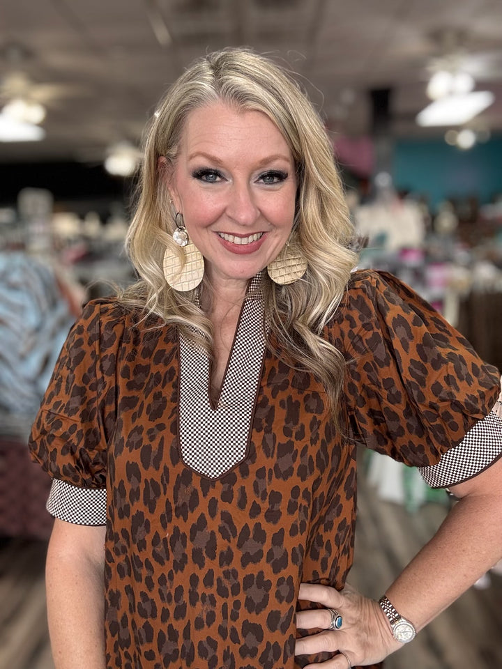 Brown Leopard Maxi Dress