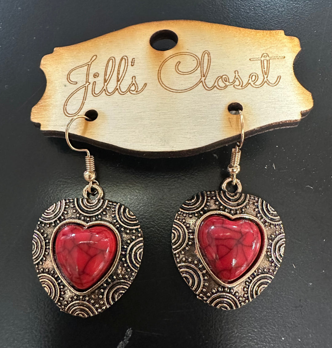 Southwest style Red Earrings