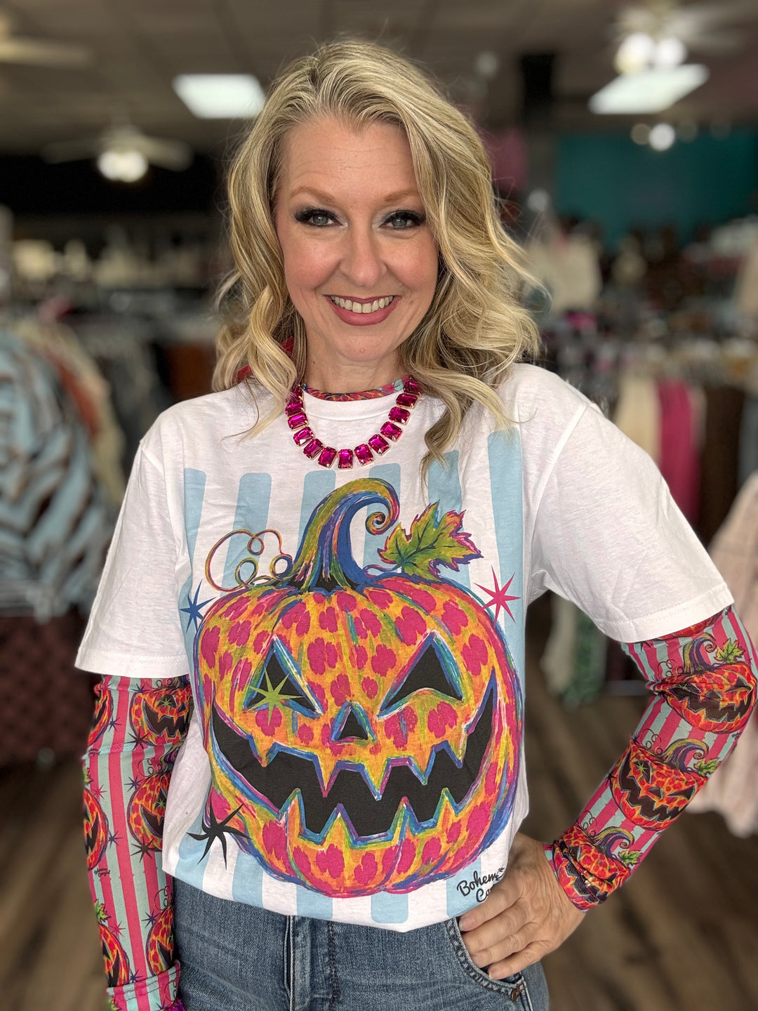 Striped Jack’o Lantern Tee