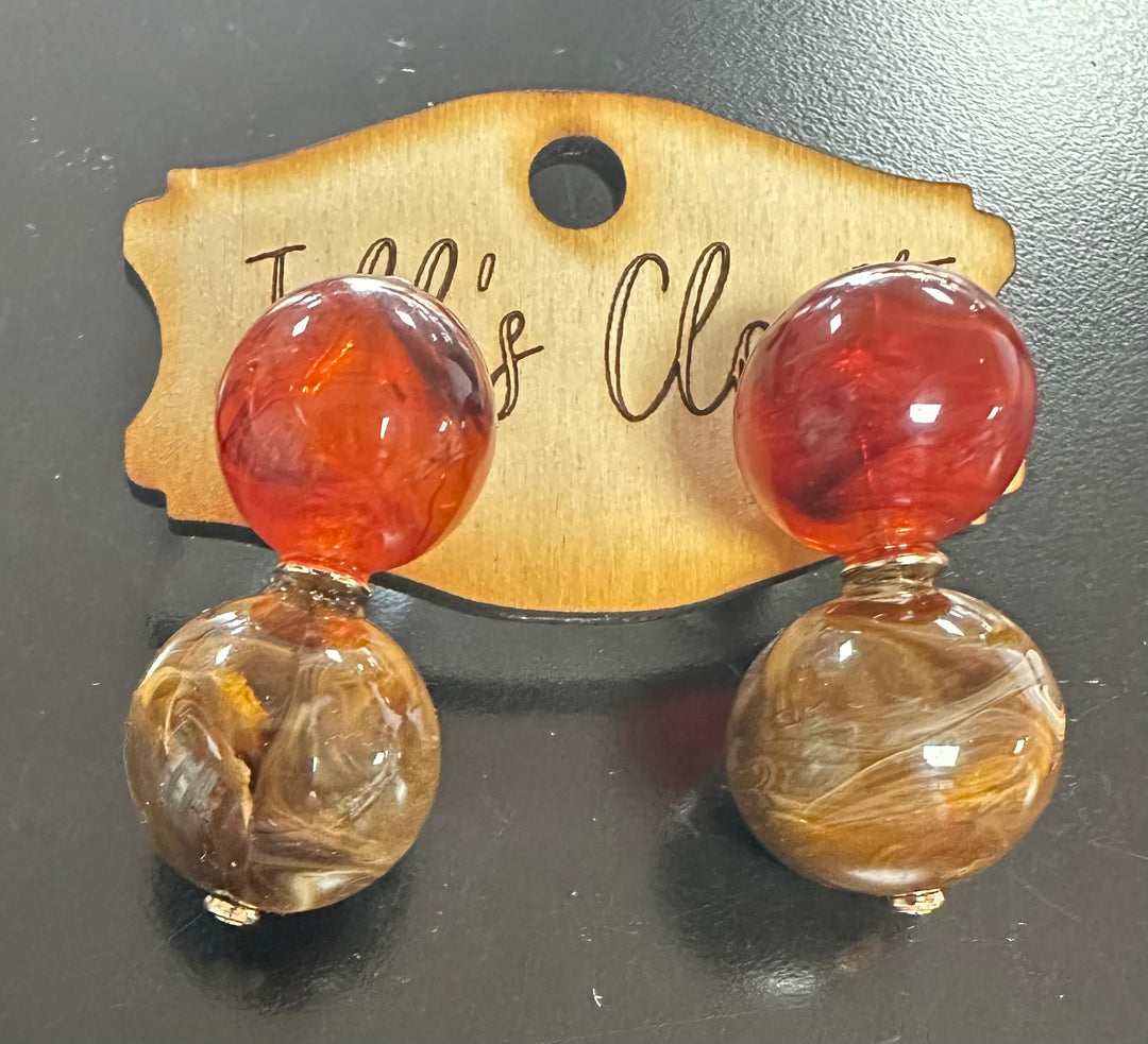 Marbleize beaded Necklace or earrings