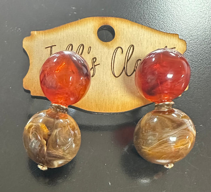 Marbleize beaded Necklace or earrings