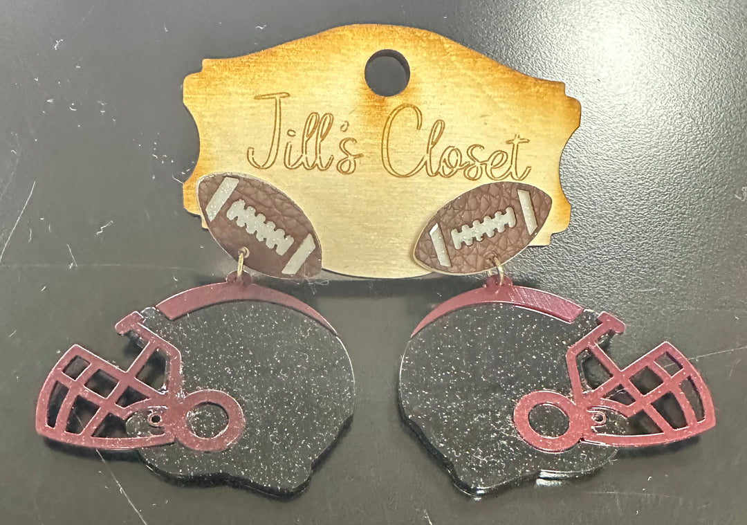 Football Helmet Stud Earrings
