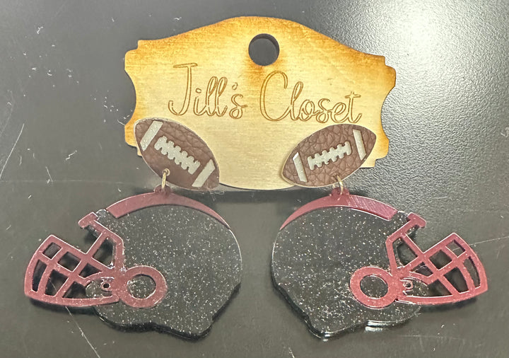 Football Helmet Stud Earrings