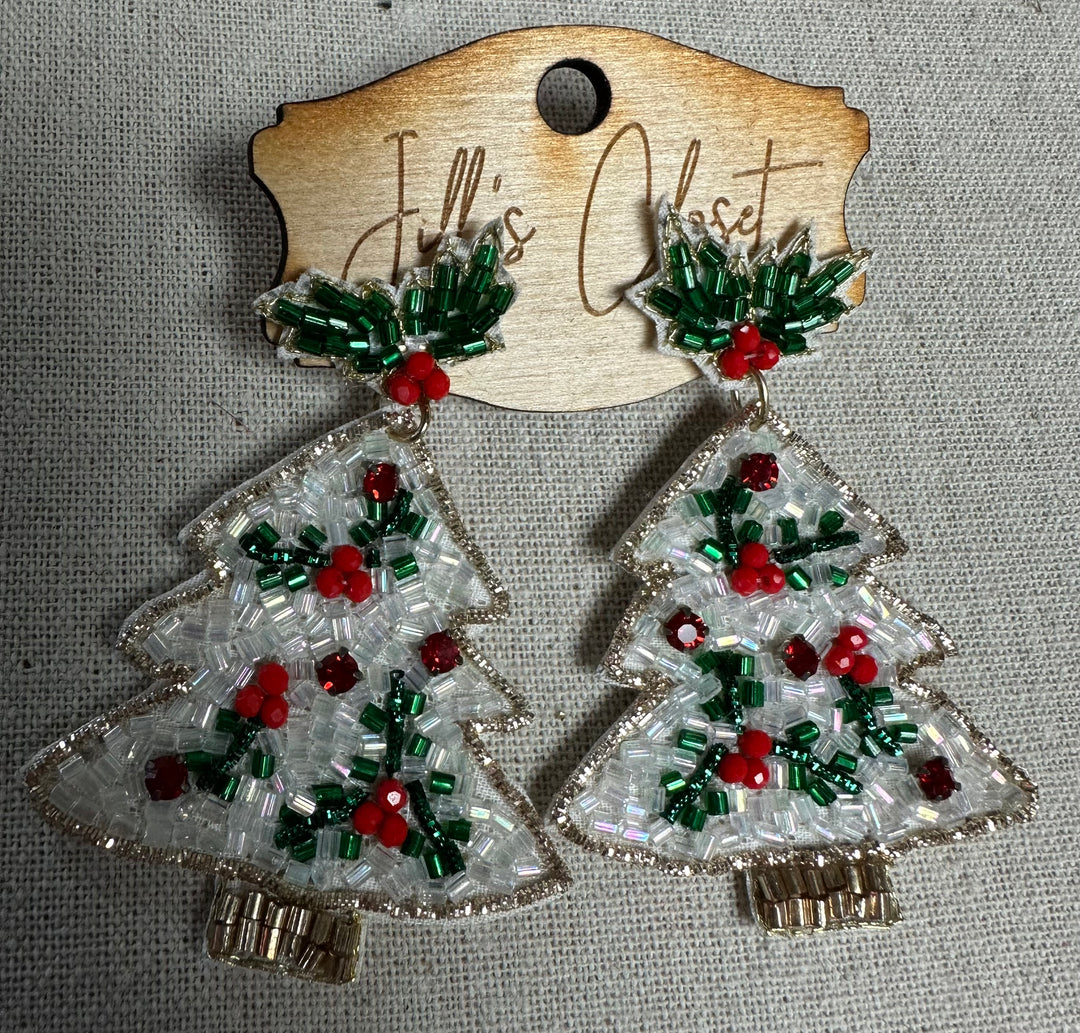 Beaded Christmas Earrings