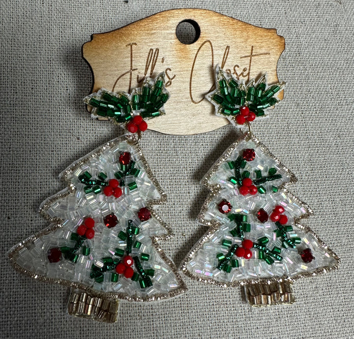 Beaded Christmas Earrings