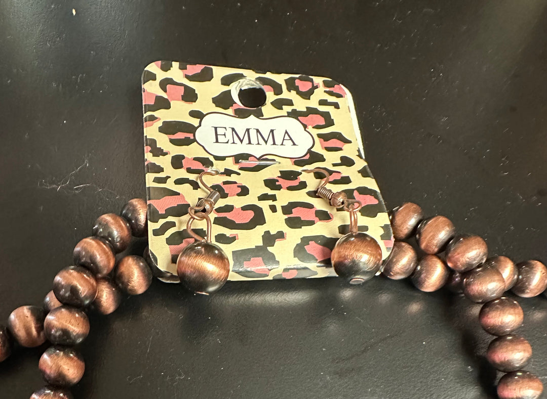 White Buffalo & Bronze Necklace Set