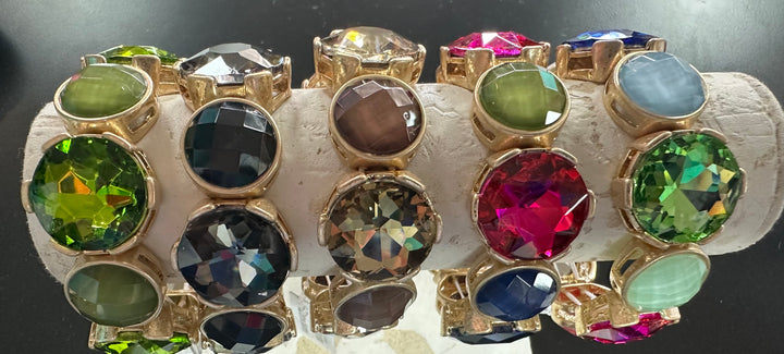 Lg. faceted Rd. stone Bracelets