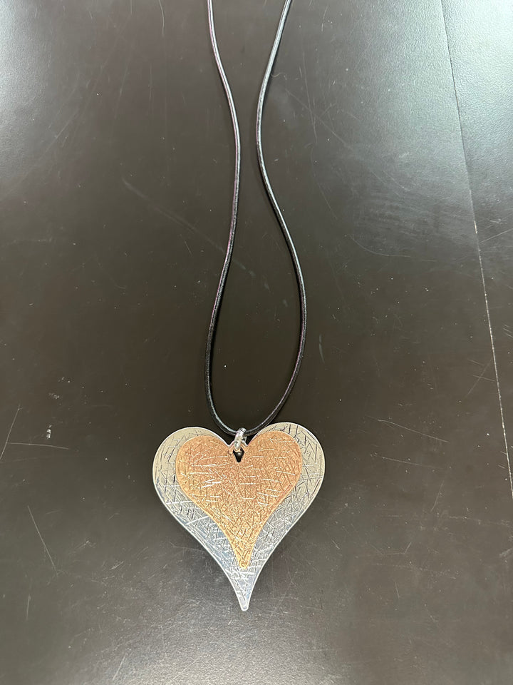 Etched Hearts Necklace
